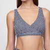 Bikini z skrzyżowanymi rękawami w kratkę seersucker