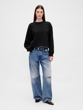 Bluza Vintage Soft Crop z bawełny organicznej