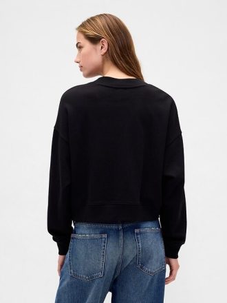 Bluza z dekoltem w serek z materiału French Terry
