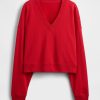 Bluza z dekoltem w serek z materiału French Terry