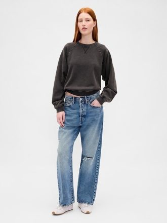 Bluza z grubego materiału frotté raglan