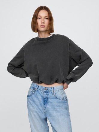 Bluza z grubej frotte z nadrukiem bąbelkowym