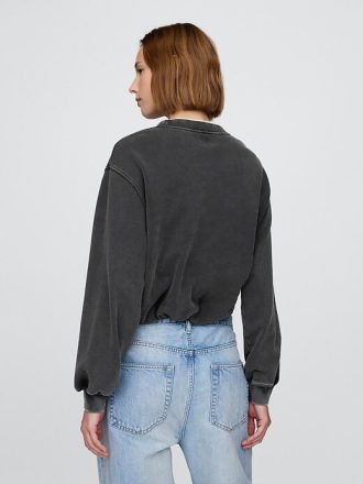 Bluza z grubej frotte z nadrukiem bąbelkowym