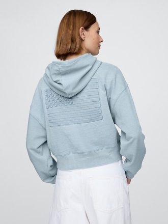 Bluza z kapturem French Terry Americana Cropped