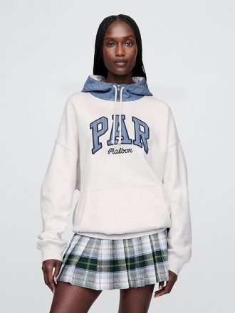 Bluza z kapturem Gap × Malbon dla dorosłych z grubej tkaniny frotte z logo