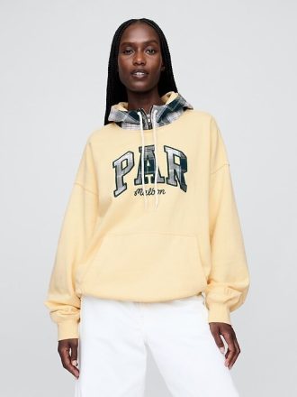 Bluza z kapturem Gap × Malbon dla dorosłych z grubej tkaniny frotte z logo