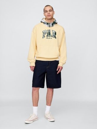 Bluza z kapturem Gap × Malbon dla dorosłych z grubej tkaniny frotte z logo