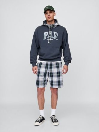 Bluza z kapturem Gap × Malbon dla dorosłych z grubej tkaniny frotte z logo