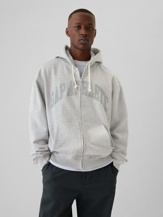 Bluza z kapturem Heavyweight Athletic Logo z zamkiem błyskawicznym