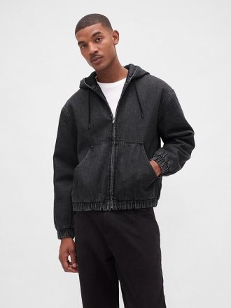 Bluza z kapturem UltraSoft Denim z podszewką Sherpa