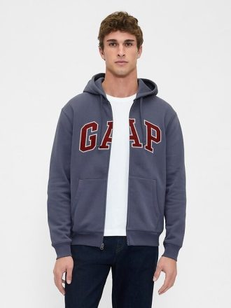 Bluza z kapturem VintageSoft Arch Logo na zamek dla dorosłych