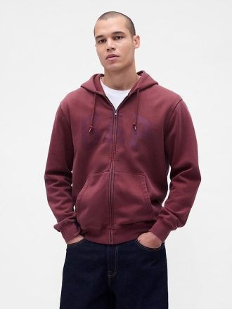 Bluza z kapturem VintageSoft Arch Logo na zamek dla dorosłych