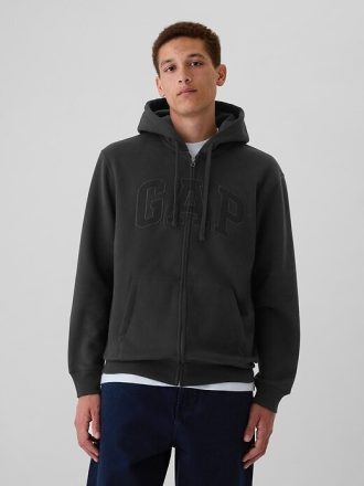 Bluza z kapturem VintageSoft Arch Logo na zamek dla dorosłych