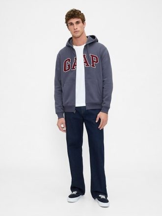 Bluza z kapturem VintageSoft Arch Logo na zamek dla dorosłych