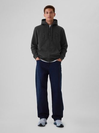 Bluza z kapturem VintageSoft Arch Logo na zamek dla dorosłych