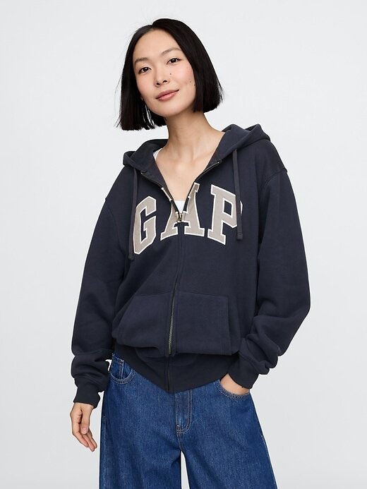 Bluza z kapturem VintageSoft Arch Logo na zamek dla dorosłych Bluza z kapturem VintageSoft Arch Logo na zamek dla dorosłych