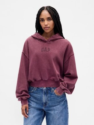 Bluza z kapturem VintageSoft Crop Logo