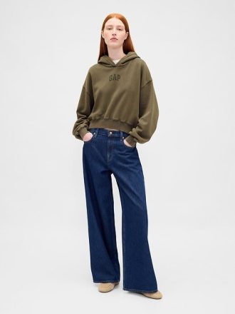 Bluza z kapturem VintageSoft Crop Logo