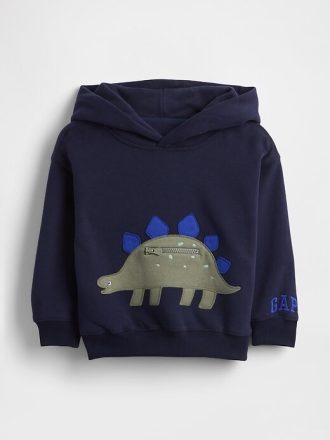 Bluza z kapturem VintageSoft Dino-Pocket dla niemowląt i małych dzieci