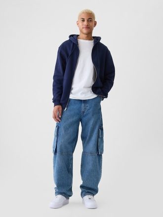 Bluza z kapturem VintageSoft dla dorosłych z zamkiem błyskawicznym