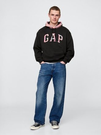 Bluza z kapturem VintageSoft Plaid Arch Logo