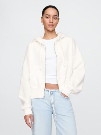 Bluza z kapturem VintageSoft z zamkiem błyskawicznym i klinem