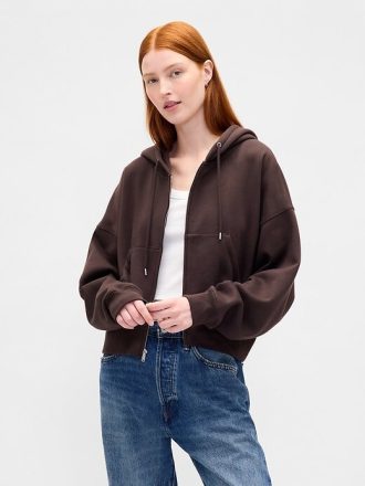 Bluza z kapturem VintageSoft z zamkiem błyskawicznym i klinem