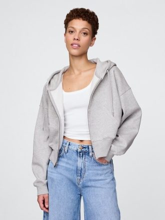 Bluza z kapturem VintageSoft z zamkiem błyskawicznym i klinem