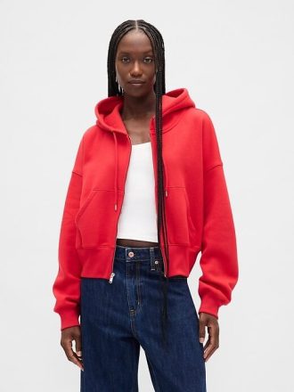 Bluza z kapturem VintageSoft z zamkiem błyskawicznym i klinem