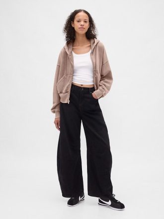 Bluza z kapturem VintageSoft z zamkiem błyskawicznym i klinem