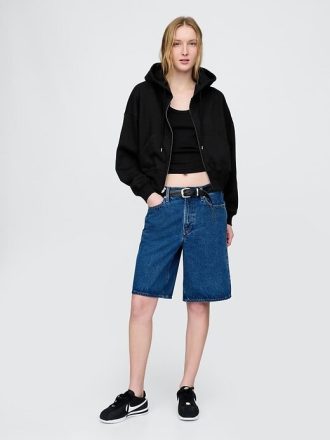 Bluza z kapturem VintageSoft z zamkiem błyskawicznym i klinem