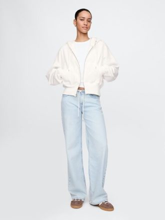 Bluza z kapturem VintageSoft z zamkiem błyskawicznym i klinem
