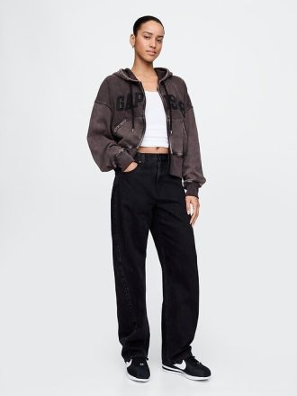 Bluza z kapturem VintageSoft z zamkiem błyskawicznym i klinem