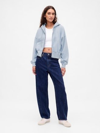 Bluza z kapturem VintageSoft z zamkiem błyskawicznym i klinem
