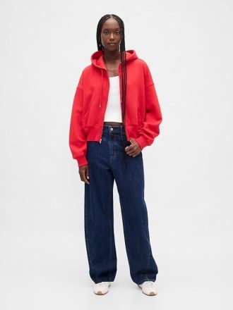 Bluza z kapturem VintageSoft z zamkiem błyskawicznym i klinem