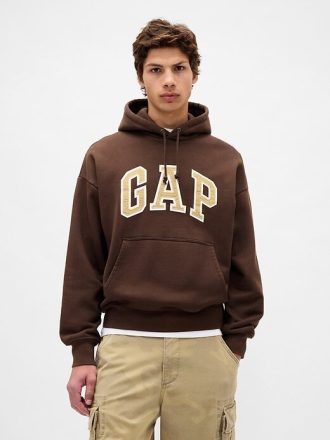 Bluza z kapturem z grubego materiału frotté z logo