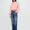Bluza z kapturem z grubej tkaniny frotté Crop Bubble