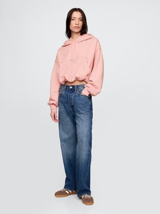 Bluza z kapturem z grubej tkaniny frotté Crop Bubble