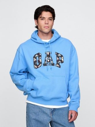 Bluza z kapturem z haftowanym logo Arch o dużej wadze