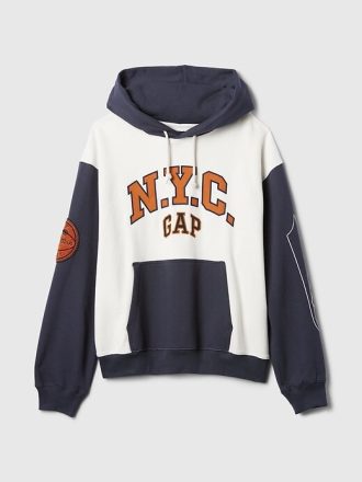 Bluza z kapturem z logo NYC w blokach kolorów