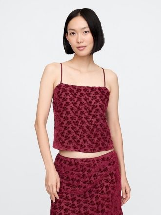 Bluzka Burnout Velvet Crop Cami