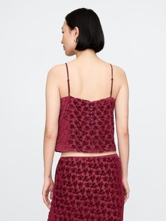 Bluzka Burnout Velvet Crop Cami