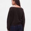 CashSoft Stretch Lantern-Sleeve Crop Sweter