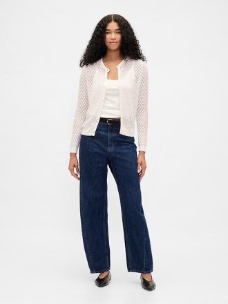 CashSoft Stretch Pointelle Cardigan
