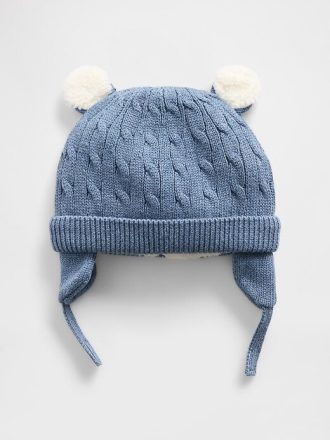 Czapka beanie Baby Bear z podszewką Sherpa Cable Knit