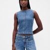 Denim Crop Shell Tank Top