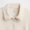 Dziecięca bluza polo z koronką z materiału frotté