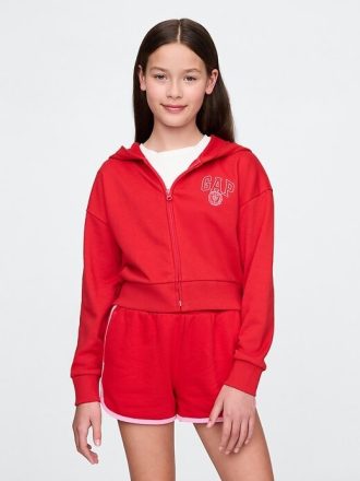 Dziecięca bluza z kapturem VintageSoft Crop zapinana na zamek