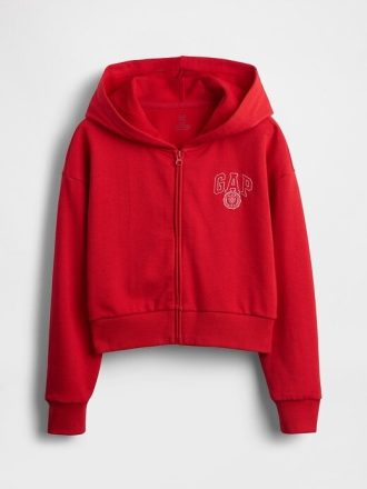 Dziecięca bluza z kapturem VintageSoft Crop zapinana na zamek