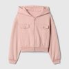 Dziecięca bluza z kapturem VintageSoft Crop zapinana na zamek
